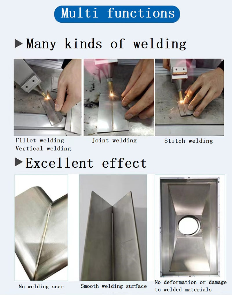 3000W 3 in 1 handheld Laser welding machine for Metal 220V with Auto Wire Feeder for Carbon Stainless Steel Aluminum Titanium Welding, rust cleaning and cutting precisely and quickly saving energy 80-90%