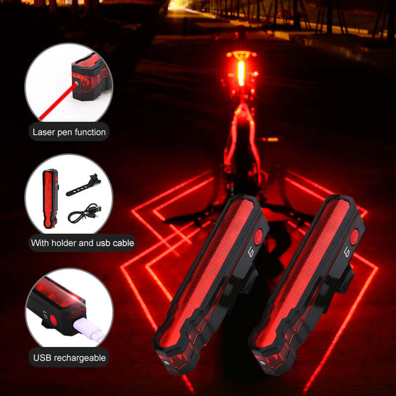 Riding Bike Taillight Spider-Man Laser Taillight USB Charging