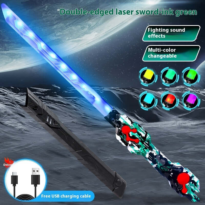 Thunder Flame Double-edged Retractable Laser Toy Knife