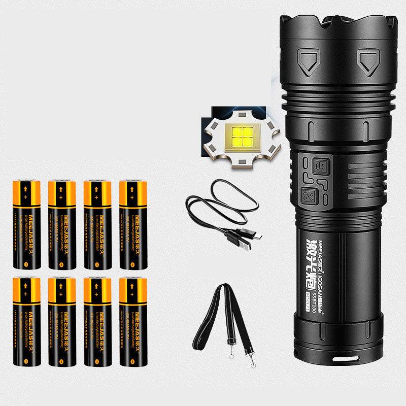 Strong Light Flashlight Charging Outdoor Remote Multi-function Laser Xenon