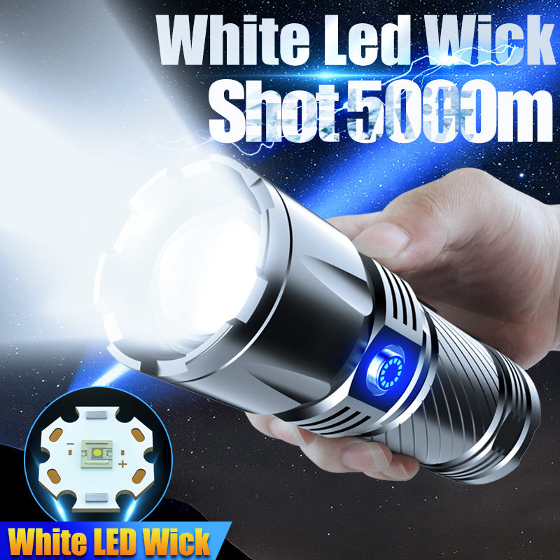 Aluminum Alloy White Laser Strong Light Flashlight Charging  Bright Long Distance