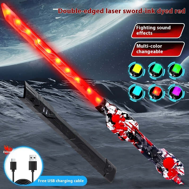 Thunder Flame Double-edged Retractable Laser Toy Knife