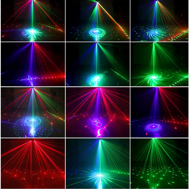 Remote Control 9-Hole Laser Light Scanning Beam Light