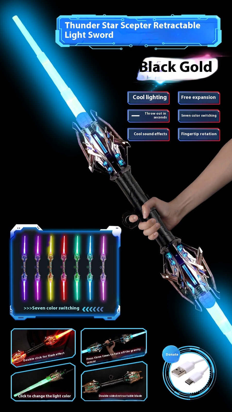 Thunder Flame Double-edged Retractable Laser Toy Knife