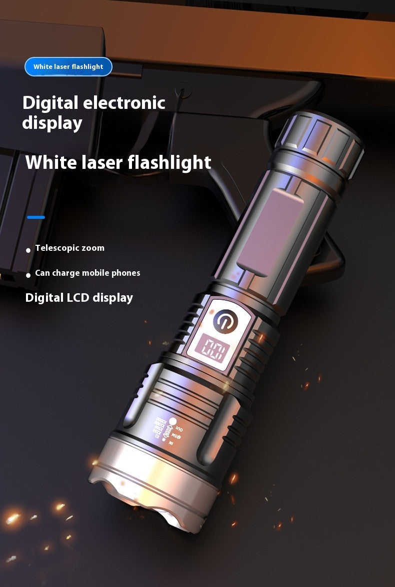 Strong Light Long Shot P50 White Laser Large Capacity Rechargeable Flashlight